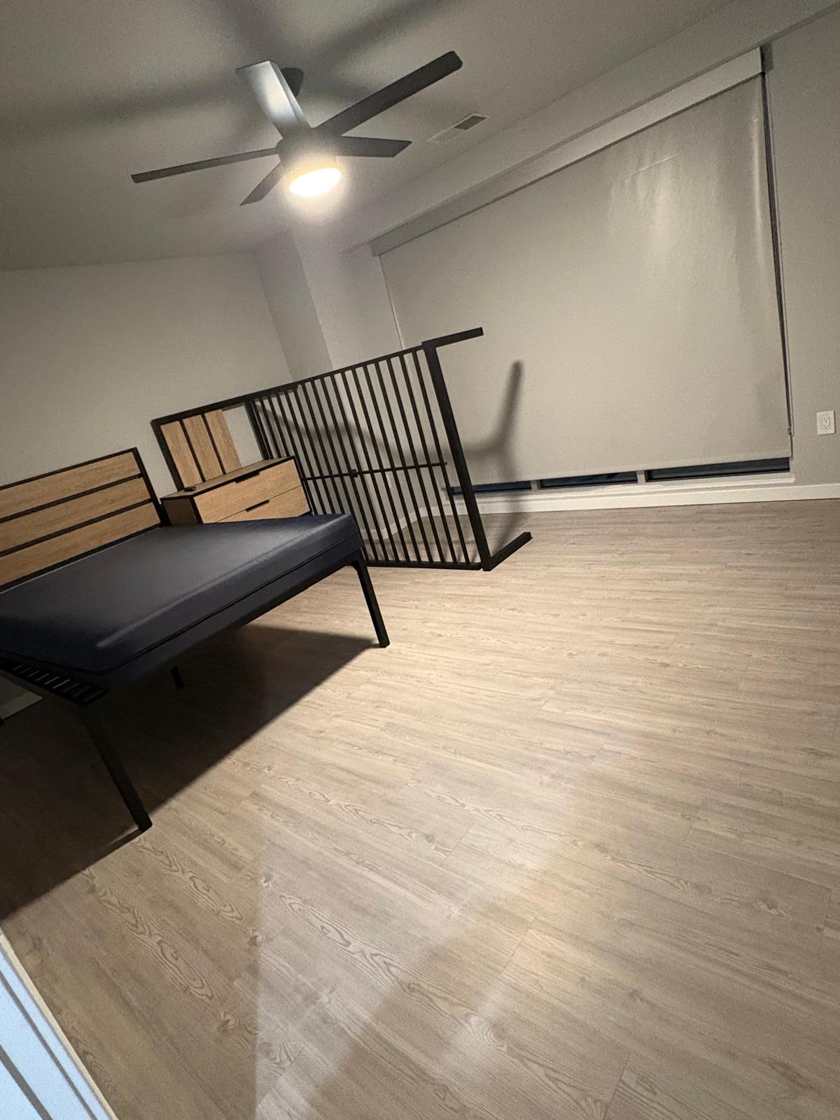 Spotless finished bedroom after professional cleaning
